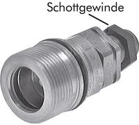 Acier DN 31.5 Coupleur hydraulique Manchon 38 mm S Bague de compression Cloison ISO 8434-1 D M70 x 3