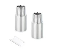 Acier inoxydable 304 3/8« femelle x 3/8 » mâle BSP Filetage 100mm mamelon Tube en fonte Raccords d'extension directe de tube Connecteurs pneumatiques （pack de 2）