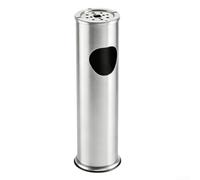 Acier Inoxydable 8L Double Compartiment Base Ronde Stable | Plaque extinctrice perforée pour sécurité Fonction ouverture latérale pour tri pour facile Dimensions 15 x 56 cm
