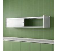 Acier Inoxydable Armoire Cuisine Suspendu avec Portes Coulissantes | Meuble Mural Salle de Bain, Capacité de Charge de 40kg Par Étagère, pour Garage, Atelier, Bureau(148x30x39cm)