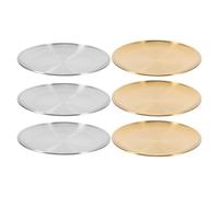 Acier Inoxydable Assiettes à Salade 15 CM Rondes 6 Pièces | Format Léger et Portable, Finition Argentée Élégante, pour Accompagnements, Parts de Pizza, Pique-niques et Repas Extérieurs
