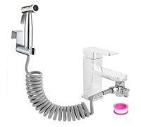 Acier inoxydable Bidet HygiéNique Kit Douchette Wc Toilettes - avec Vanne Inverseur de robinet - Douchette pour L'HygièNe Intime