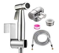 Acier inoxydable Bidet HygiéNique Kit Douchette Wc Toilettes - Kit Douchette Wc avec Vanne Inverseur de robinet - Douchette pour L'HygièNe Intime