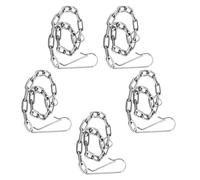 Acier Inoxydable Chaîne de Clapet de Toilette 5 Pièces | Accessoire de Réparation, Facile à Installer Retirer, Pièce de Rechange Argentée pour Mécanisme