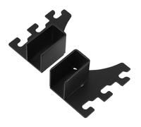 Acier Inoxydable Clips Noir de Support D'étagère 2 Pièces | Design Gauche et Droite Support Central, Forme Tube Carré, Clips de Fixation Autobloquants