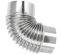 Acier Inoxydable Conduit de Cheminée Coudé pour Poêle à Bois | Installation Facilitée, Adapté aux Espaces Étroits, Finition Argentée, Résistance au Feu et Faible Perte D’air