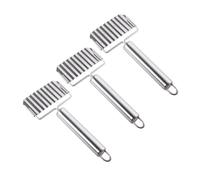 Acier Inoxydable Coupe-frites Ondulé 3 Pièces | Bordures Crantées, Poignée Ergonomique Antidérapante, Nettoyage Facile, pour Bento, Restaurant et Préparation