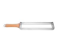 Acier Inoxydable Couteau à Dentelé Manche Bois Réglable | Guide D’épaisseur, Prise Antidérapante, Coupe Régulière, pour Levain, Baguette, Gâteau, Pâtisserie
