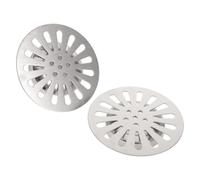 Acier Inoxydable Couvercle de Siphon de Rond 4 Pouces 2 Pièces | Grille Perforée Amovible, Panier Anti-cheveux, Bords Biseautés, pour Salle de Bain et Évier