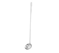 Acier Inoxydable Cuillère à Soupe 32cm à Long Manche | Finition Argentée, Prise Confortable, Service Facile, Usage à Table, Restaurants Cuisine Familiale