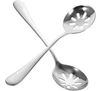 Acier Inoxydable Cuillère de Service à Fentes 2 Pièces | Argenté, Légère et Pratique, Usage Restaurants et Table, Sûre, Fiable, Facile à Transporter