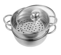 Acier Inoxydable Cuiseur Vapeur Compatible Induction Multicouche | Grosse Capacité, Résistance à Corrosion, Nettoyage Facile, Couvercle en Verre Cuisine Domestique Plusieurs styles