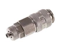 Acier inoxydable DN 5 Air Coupling Socket 4x6 mm Union Nut Double Shut-Off