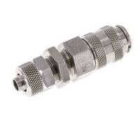 Acier inoxydable DN 5 Air Coupling Socket 6x8 mm Union Nut Bulkhead Double Shut-Off
