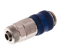 Acier inoxydable DN 5 Coupleur à air bleu Douille 6x8 mm Écrou-raccord Double obturation