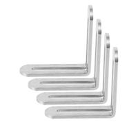 Acier Inoxydable Équerre D’angle Réglable 4 Pièces pour Meubles | Fente Unique, Montage à Rainure Ajustable, Bord Arrondi, pour Réparation de Meubles et Alignement D’angle