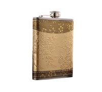 Acier Inoxydable Flasque de Poche 8 Oz, Motif Rétro | Portable, Couvercle Anti-fuite, Étanche et Antirouille, pour Randonnée et Montagne, Homme Femme