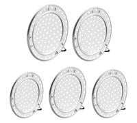 Acier Inoxydable Grille Vapeur Ronde 5 Pièces | Design Peu Encombrant, Circulation de Vapeur Améliorée, Support Détachable, Usage la Cuisine Familiale, Argenté