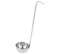 Acier Inoxydable Louche à Soupe de Service Crochet 90ml | Prise Ergonomique, Bord sans Bavure, Usage Sûr, Finition Argentée, pour Sauces, Service Cuisine Quotidienne