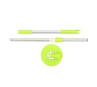 Acier Inoxydable Manche de Balai Serpillère Renforcé Télescopique Vert | Structure Rotative, Plateau Plastique, Longueur Réglable, Verrouillage Sécurisé, Trou Suspendre, Réutilisable pour Sols