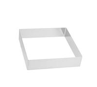 Acier Inoxydable Moule à Mousse Carré pour Gâteaux 22x22x5cm | Surface Lisse, Bords Nets, Sortie Facile, pour Tiramisu et Fromage, la Cuisine Maison ou Pâtisserie