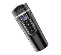 Acier Inoxydable Mug Chauffant pour Voiture Noir 450ml | Chauffage Rapide 12v-24v, Cordon 1,3m, Base Antidérapante, pour Conduite Quotidienne