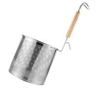 Acier Inoxydable Passoire Manche en Bois Cuisine | Filtration de Soupe, Poignée Confortable, Trou Suspendre, Usage Maison Cuisine, Style Assorti Plusieurs styles