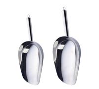 Acier Inoxydable Pelle à Glace 2 Pièces Multifonctionnelle | Surface Polie Miroir, Résistante à Rouille, Forme Cuillère, Adaptée aux Glaçons, Céréales, Aliments pour Animaux et Frites