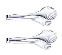 Acier Inoxydable Pinces de Service à Steak Légères, 2 Pièces | Finition Brillante, Entretien Facile, Prise Confortable, pour Salade de Fruits, Café et Hôtel