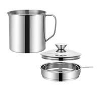 Acier Inoxydable Pot Argenté 1,3 L Filtrant Huile Alimentaire