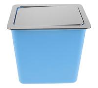 Acier Inoxydable Poubelle de Comptoir Encastrée à Couvercle Basculant | Couvercle Bien Scellé, Installation Polyvalente, Bleu, pour Plans de Travail et Zones de Cuisine