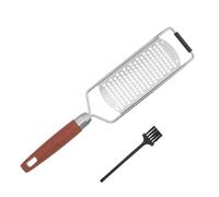 Acier Inoxydable Râpe à Fromage Multifonction avec Manche en Bois | Zesteur pour Gingembre, Ail, Chocolat et Épices, Usage la Cuisine et Préparation, Brosse de Nettoyage Incluse