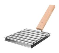 Acier Inoxydable Support à Roulettes pour Barbecue D'extérieur | Design à Rouleau, Chauffe Uniforme et Stabilité, Poignée en Bois Longue, pour Camping et Feu de Camp