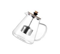 Acier Inoxydable Théière en Verre et Bambou, 750ml avec Infuseur | Débit Fluide, Résistance à Haute Température, Usage Maison ou Bureau, Design Délicat et Élégant