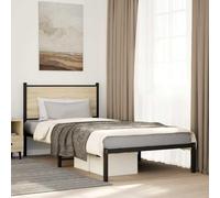 Acier robuste design classique chambre Modèle Brun 100 x 190 cm | Cadre de lit en métal sans matelas chêne sonoma 100x190 cm robuste sommier renforcé pour chambre adulte enfant