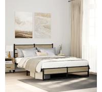 Acier robuste Design classique intemporel Modèle basique Brun 140 x 200 cm | Cadre de lit en métal robuste sans matelas chêne sonoma 140x200 cm literie chambre adulte industriel