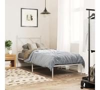 Acier robuste robustesse stable Design élégant Classique Blanc 75 x 190 cm | Cadre de lit métal 75x190cm sommier inclus sans matelas tête de lit blanche robuste chambre adulte industriel