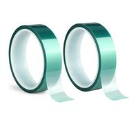 ACIT, 2 rouleaux de ruban adhésif haute température, adhésif polyester, PET silicone, idéal pour la le revêtement en poudre, l'anodisation, la peinture thermique, les imprimantes 3D (38 mm x 66 mt)