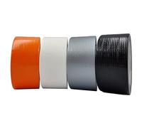 ACIT Kit Ruban Adhésif Toilé pour Réparations, un rouleau de chaque couleur (noir, gris, blanc, orange), ruban adhésif toilé fort, Étanchéité ou Emballage