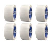 ACIT Ruban Toilé Américain, Blanc, lot de 6 rouleaux, 50mm x 25m, idéal pour réparations et bricolage, isolation, convient également pour moustiquaires, tubes en caoutchouc et en plastique