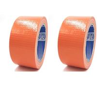 ACIT Ruban toilé américain, duct tape, 50 mm x 25 mètres, imperméable, réparations et bricolage, isolant, pour tous types de réparations (Orange) (Lot de 2)
