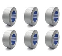 ACIT Ruban Toilé Américain, Gris, lot de 6 rouleaux, 50mm x 25m, idéal pour réparations et bricolage, isolation, convient également pour moustiquaires, tubes en caoutchouc et en plastique