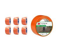 ACIT Ruban Toilé Américain, Orange, lot de 6 rouleaux, 50mm x 25m, idéal pour réparations et bricolage & 3M Ruban adhésif vinyle 764 usage général, orange, 50 mm x 33 m