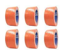 ACIT Ruban Toilé Américain, Orange, lot de 6 rouleaux, 50mm x 25m, idéal pour réparations et bricolage, isolation, convient également pour moustiquaires, tubes en caoutchouc et en plastique