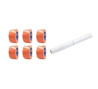 ACIT Ruban Toilé Américain, Orange, lot de 6 rouleaux, 50mm x 25m, idéal pour réparations & TECPLAST Bâche peinture en ROULEAU 3x25 m 40RPE Economique - Rouleau plastique de protection