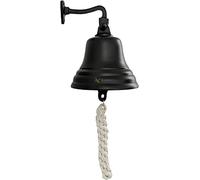A ar Home Pub Accessoires Sonnette à Main - Sonnette de Bar Murale Décorations Nautiques - Sonnette Noire Unique avec des Sons forts et Nets Idéal pour Noël, Réception, Pub 6 Pouces