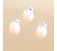 ACLBLK Mignon Ours Pendentif Lumière Impression 3D Lune Globe Dessin Animé Lapin Endormi Lustre Enfants Planète Suspension Lampe Enfants Chambre 3 Lumière Suspension Garçon Filles Chambre Chevet, 3