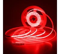 Aclorol Bande LED COB 5V USB 2M Lumières Rouge pour Chambre avec | Flexible et découpable, bande lumineuse LED à brancher pour une installation facile, 640 LED sans points pour vitrine
