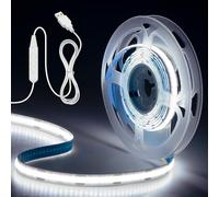 Aclorol Bande lumineuse LED COB USB 2 m 5 V Dimmable haute densité TV LED | Uniforme lumineux blanc froid, pliable, facile à installer, pour chambre à coucher, cuisine, sous armoire, TV