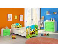 ACMA I Lit d'adolescent Lit d'enfant Lit junior Set complet avec matelas Sommier blanc 20 Bagger 180x80